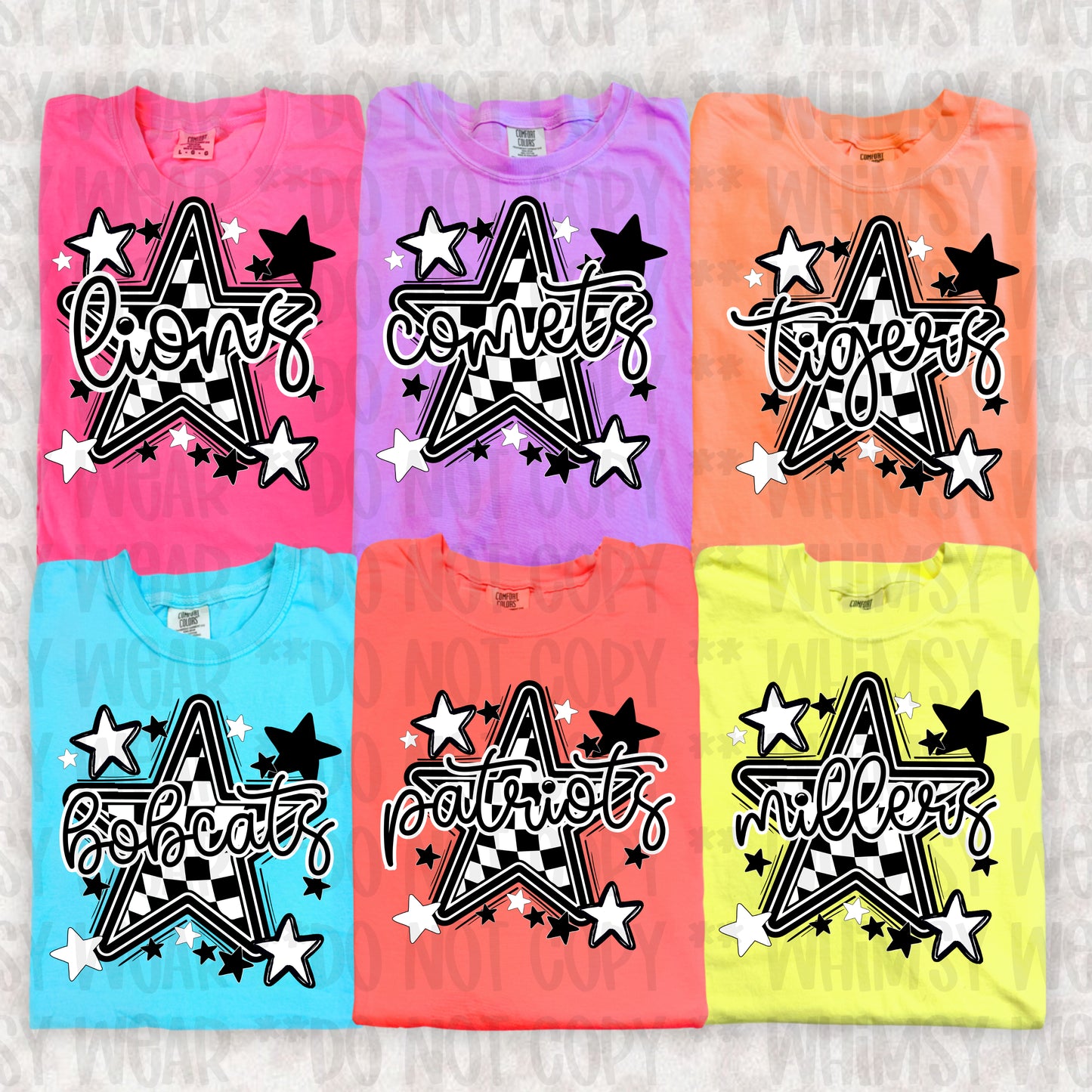 Checkered Star Mascots