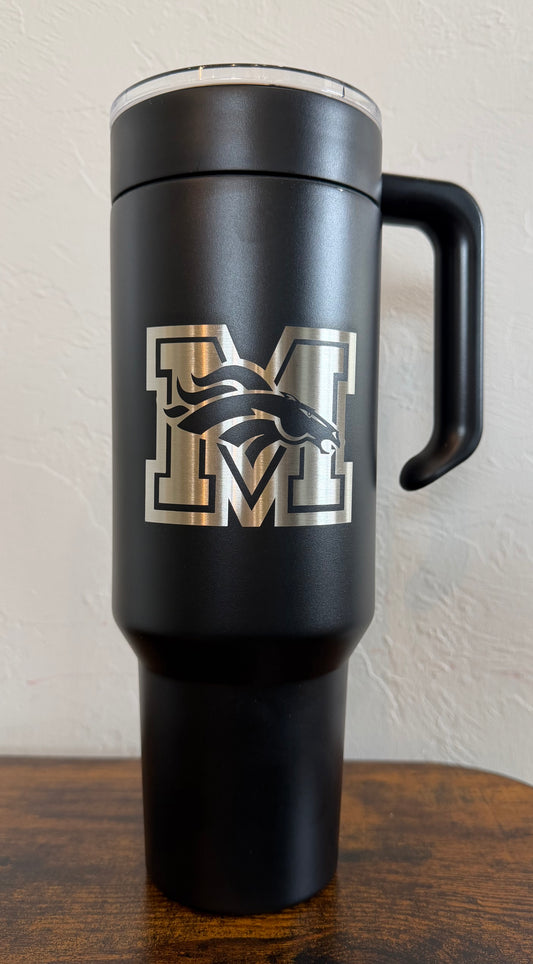 40oz Customizable Engraved Insulated Tumbler with Lid, Straw and Removable Handle