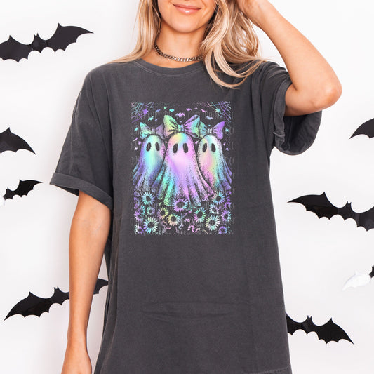 Neon Floral Ghost Webs