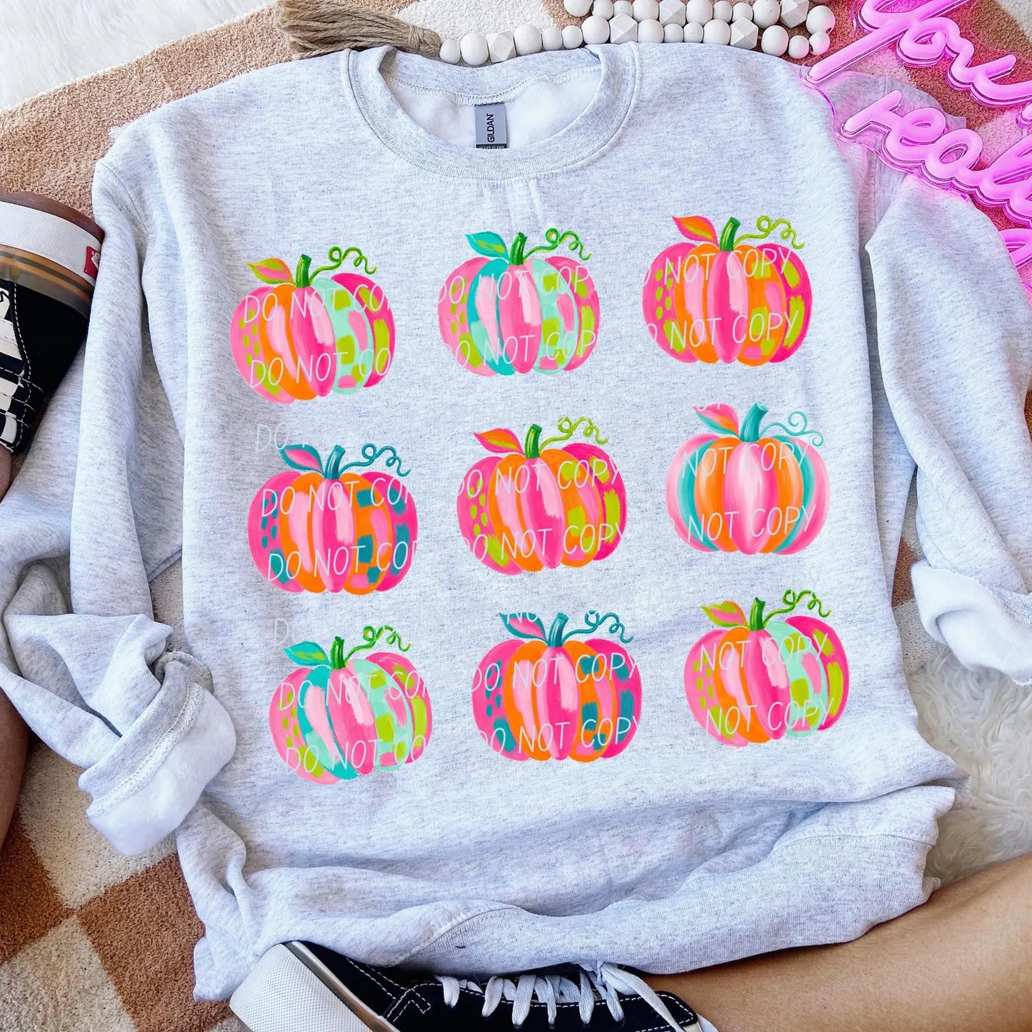 Neon Patterned Pumpkin Set