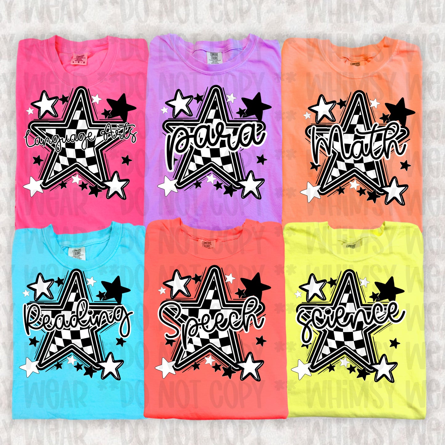 Checkered Star School Level and Occupation Designs