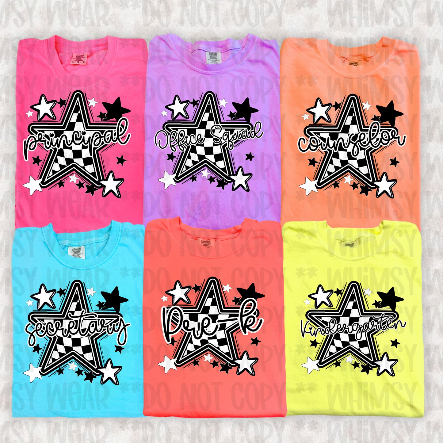 Checkered Star School Level and Occupation Designs