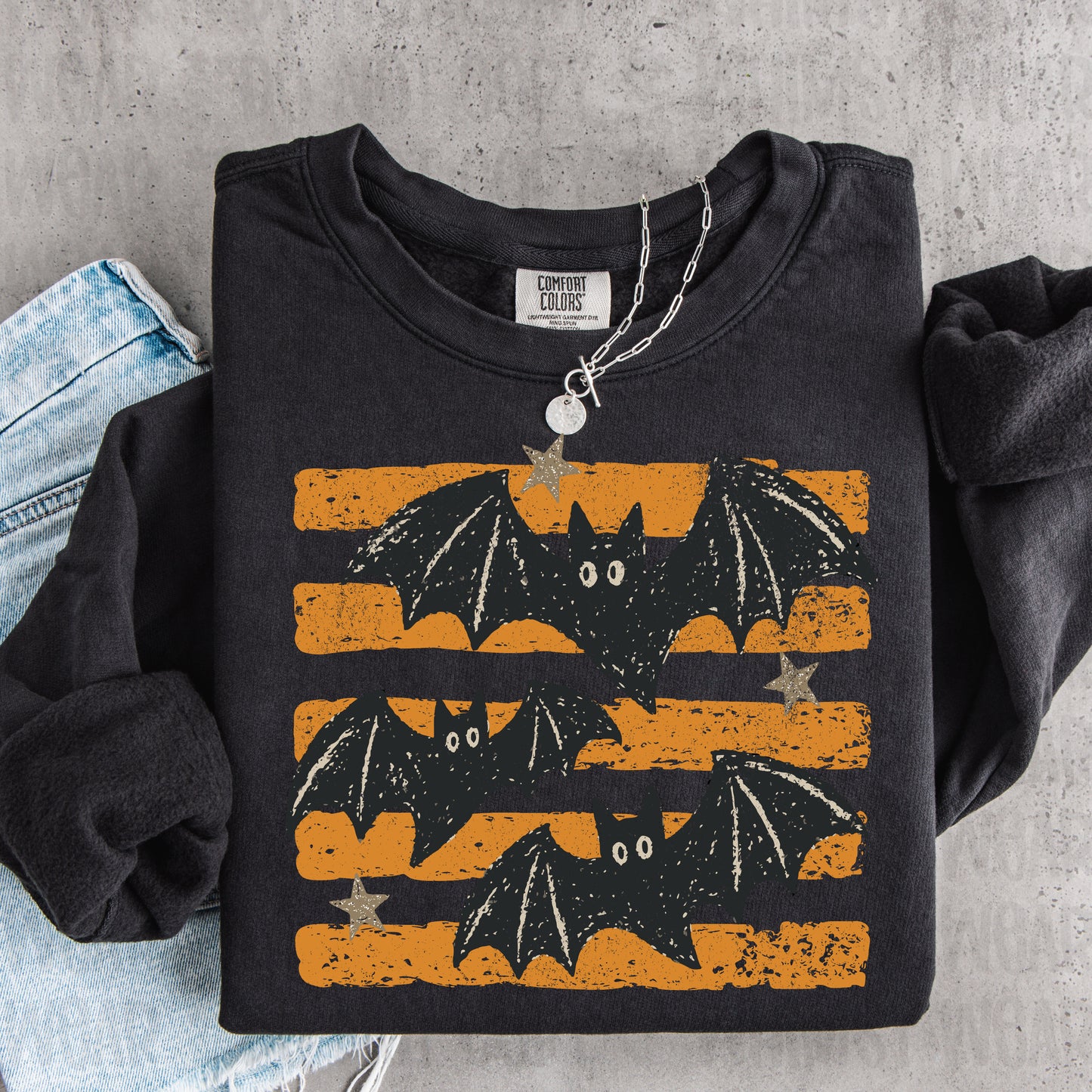 Halloween Bats (Orange Stripes)