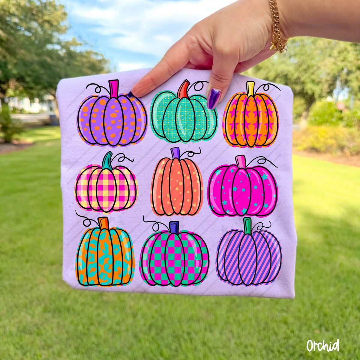 Neon Pumpkin Grid