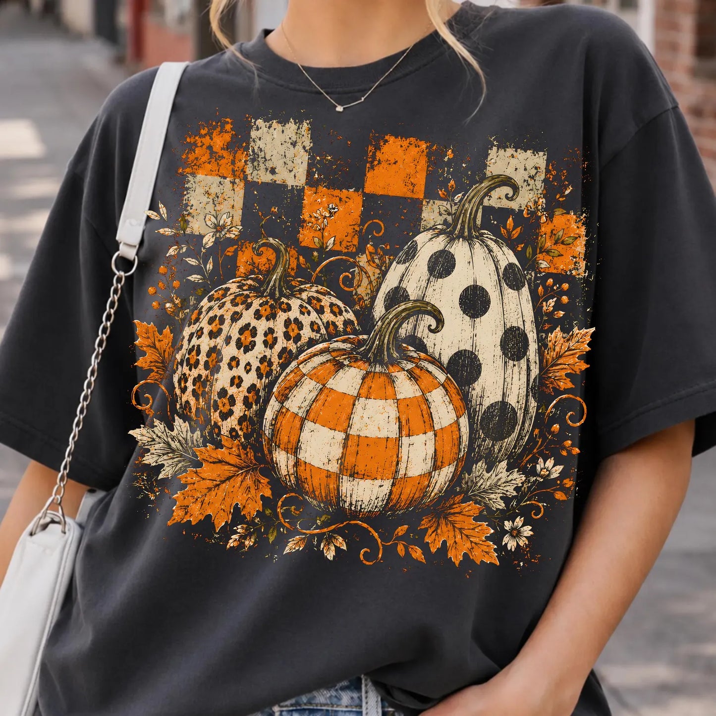Checkered Preppy Pumpkin Trio