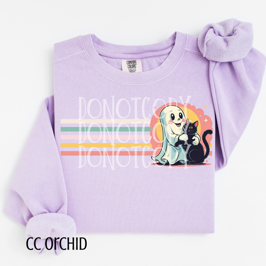 Retro Ghost and Cat