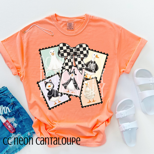 Retro Pastel Goose Halloween Stamps