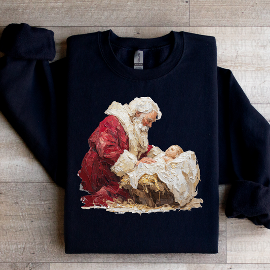 Santa and Manger