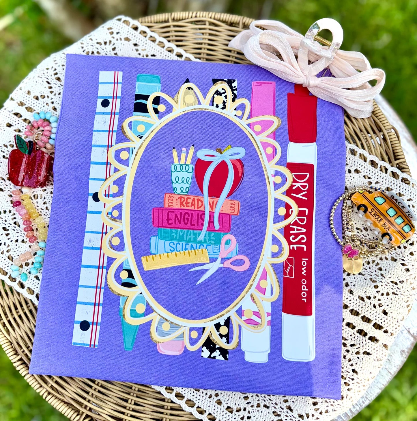School Books and Frame