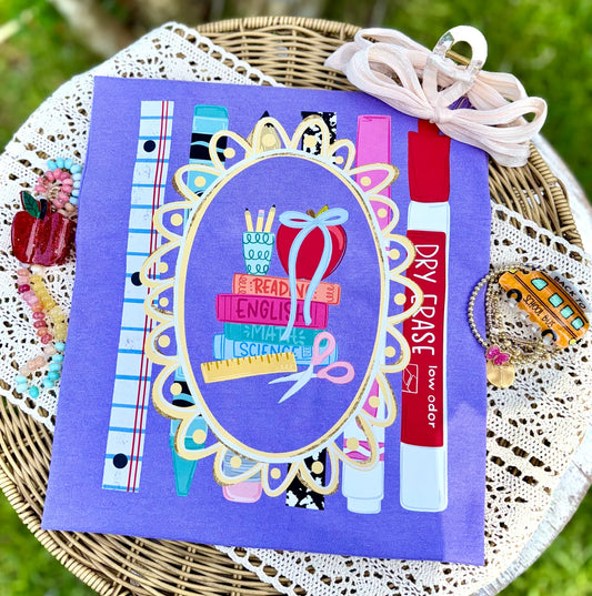 School Books and Frame