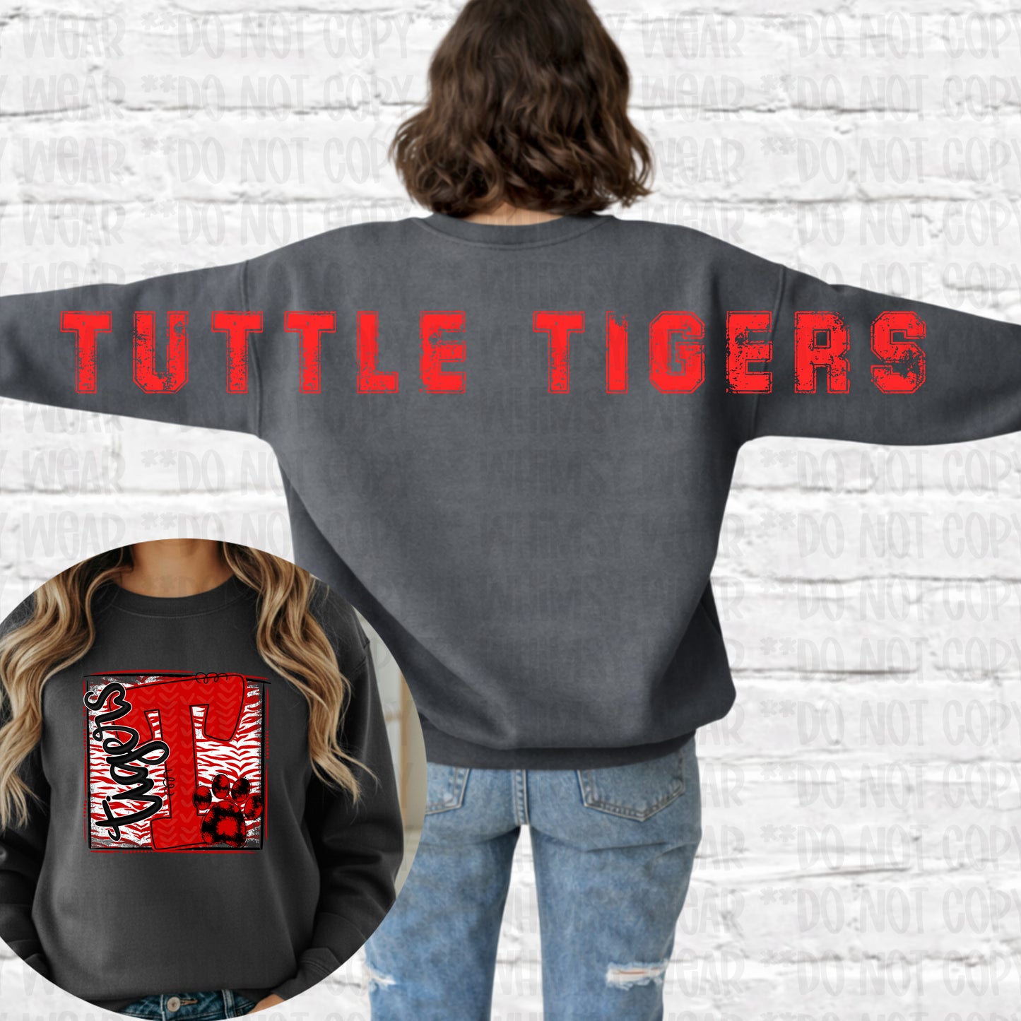Customizable Long Back Font School or Mascot with front design
