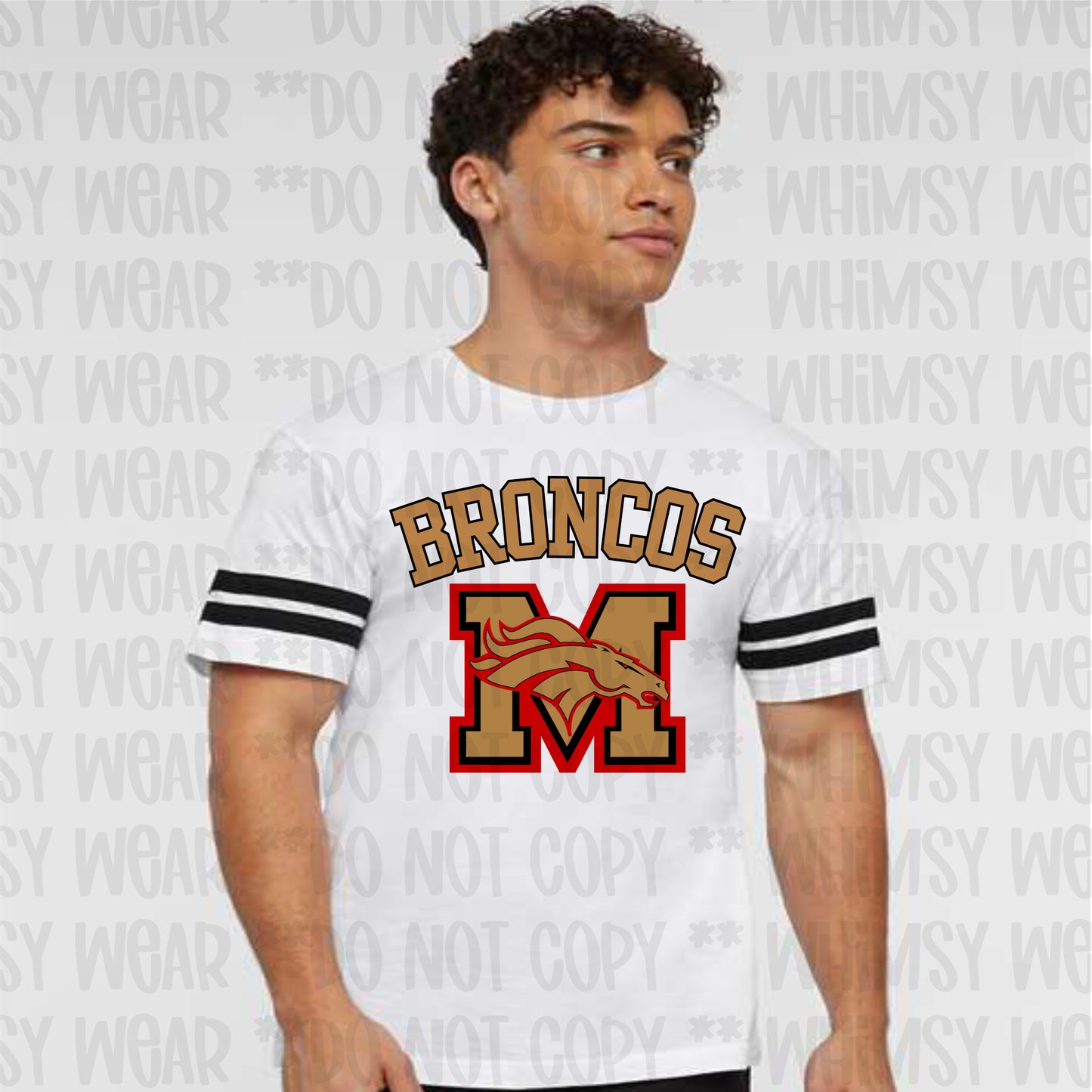 Morsey Jersey Design Gold Letters With Black Outline on Unisex Jersey Tee (Front Design Only)