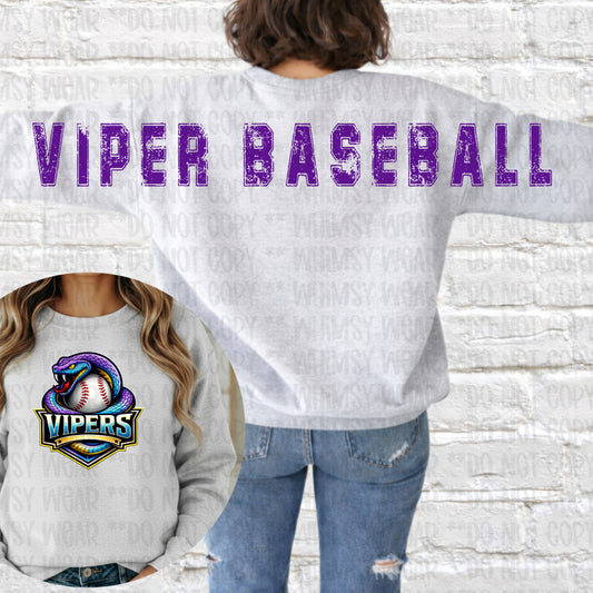 Vipers LONG NAME BACK DESIGNS with chosen Front Design