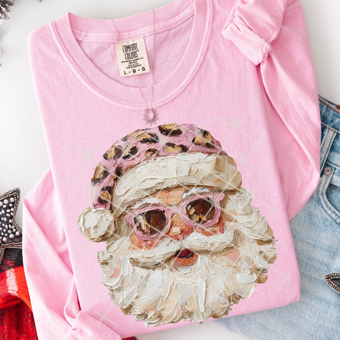 Watercolor Leopard Hat Cool Mr Claus