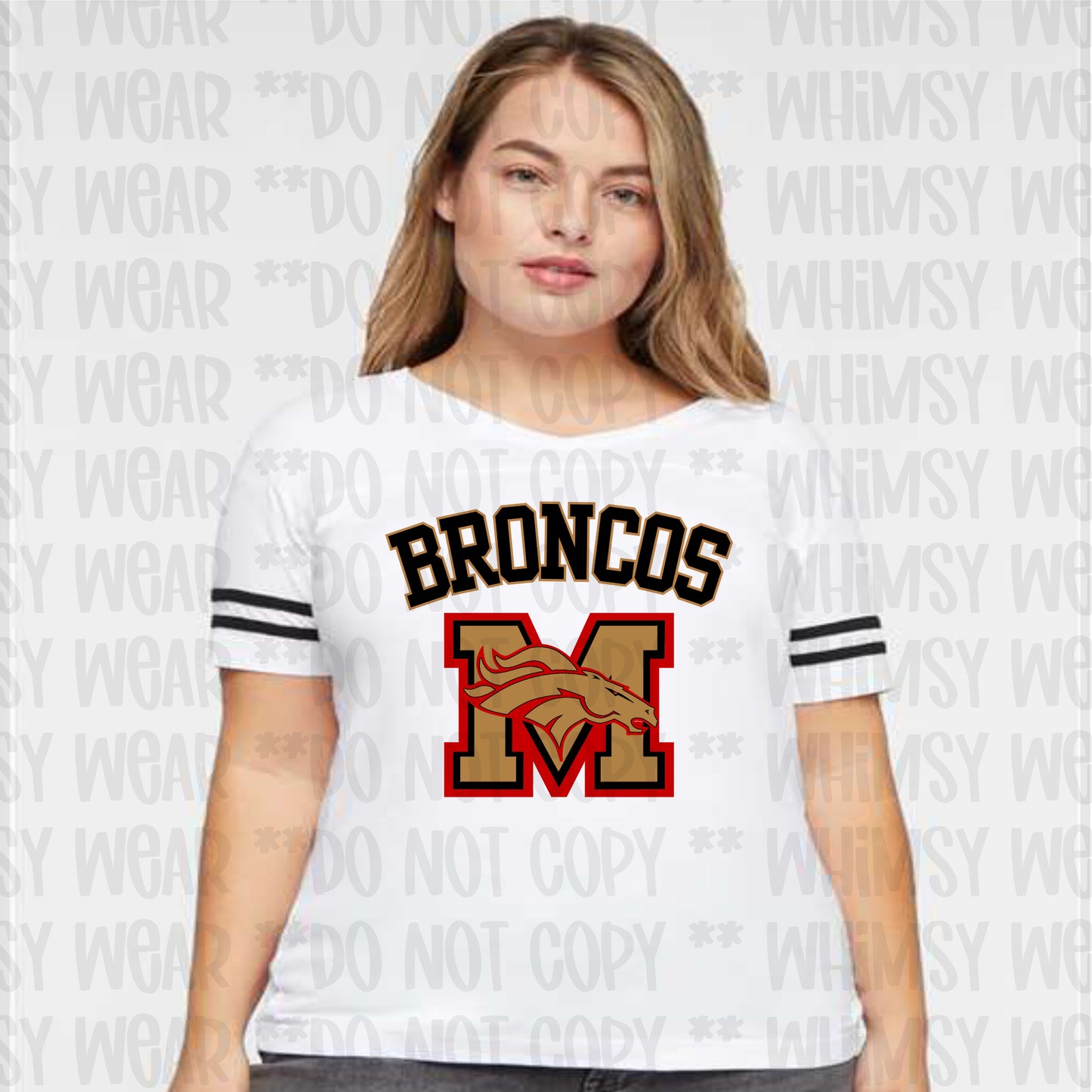 Morsey Jersey Design Black Letters With Gold Outline on WOMEN's VNECK Jersey Tee (Front Design Only)