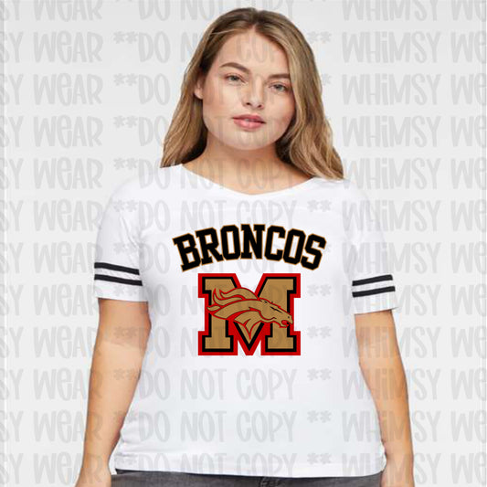 Morsey Jersey Design Black Letters With Gold Outline on WOMEN's VNECK Jersey Tee (Front Design Only)